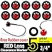 TMH (10 Pcs 3/4 Inch Mount Red LED Clearance Markers Bullet Marker lights, side marker lights, led marker lights, led side marker lights, led trailer marker lights, rv marker lights