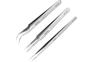 AIYHSJ 3PCS Precision Tweezers Set, Upgraded High-end Stainless Steel of Tweezer for Craft, Electronics, Soldering, Model, Laboratory Work, Jewelry-Making