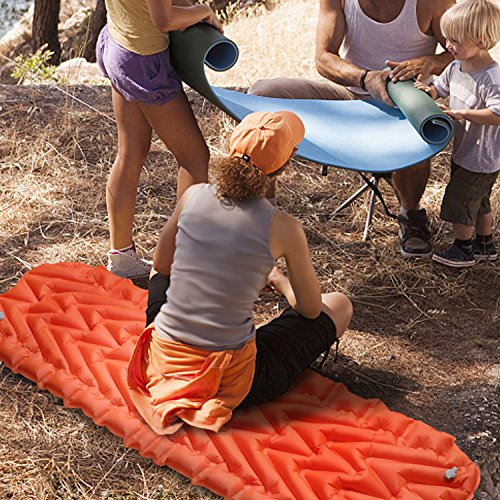 AuAg Ultralight Sleeping Pad Inflatable Lightweight Sleeping Mat with Air-Support Cells Design for Hiking, Backpacking, Camping, Traveling - Thumbnail 6