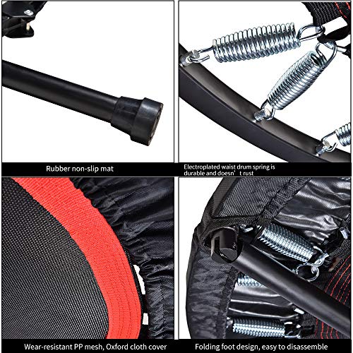 Newan Exercise Trampoline for Adult - 40" Fitness Rebounder Trampoline Handle Bar for Indoor Garden Workout Cardio Training - Foldable Design for Storage.