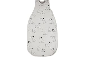 Woolino Merino Wool & Organic Cotton Baby Sleep Sack 2-24 Months – Ultimate 4-Season Baby Sleeping Bag, Universal Size Wearable Blanket, 2-Way Zipper & Adjustable Fit, Year-Round Use – Puppy
