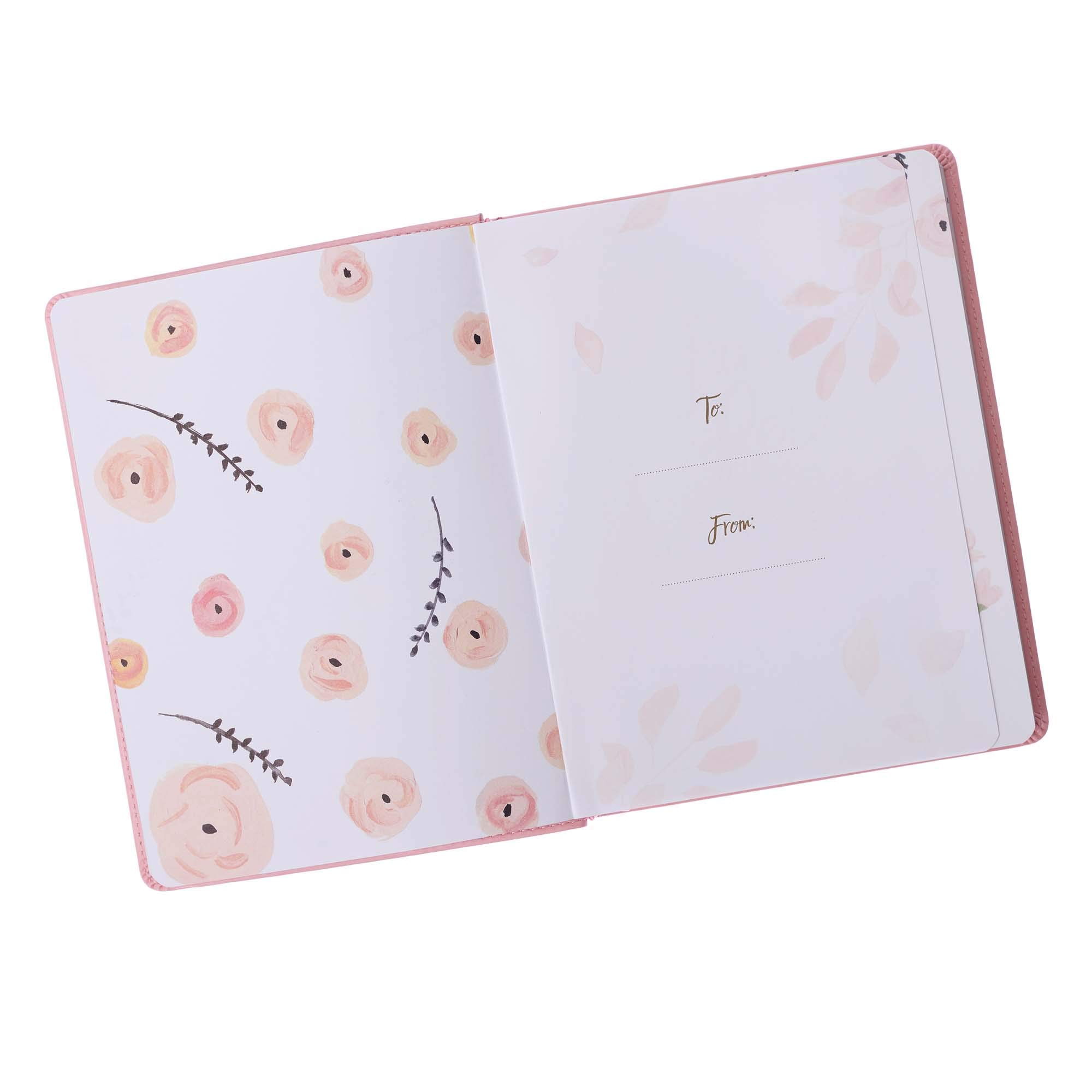 Find Rest Womens Devotional For Lasting Peace In A Busy Life - Pink Faux Leather Flexcover Gift Book Devotional w/Ribbon Marker