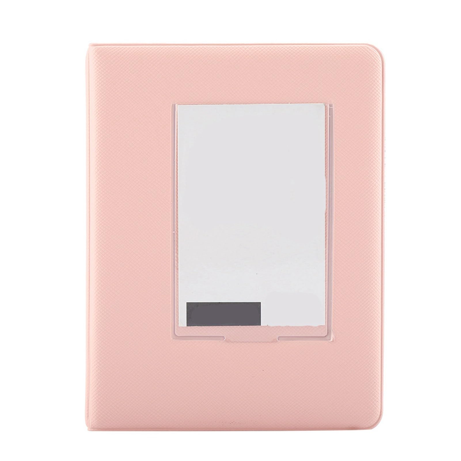 Pwshymi 64 Pockets Mini Photo Album, 3 Inch Photo Book Kpop Photocard Holder for 7s/8/25/50s/90 Picture Case Storage (Roseate)