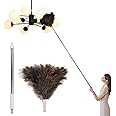 Ostrich Feather Duster Pole up to 72 Inch,Extendable Feather Duster Used for Home Cleaning Ceilings Furniture Fans