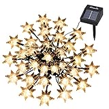 KEDSUM Outdoor Snowflake Solar String Lights, 20ft 30 LED Waterproof Outdoor Decoration Lighting Fairy Lights for Christmas Trees, Garden, Patio, Wedding, Party and Holiday Festivals (Warm White)