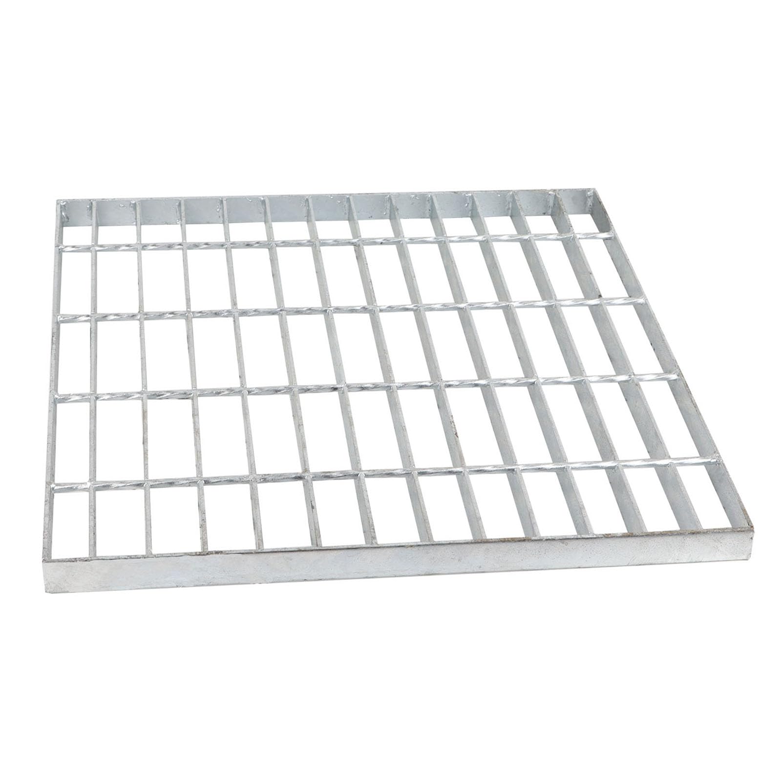 Zhildmosin Outdoor Drain Cover, 45 x 45cm Galvanized Steel Drain Grate, B125 Class Sewer Grate, Heavy Duty, Stong Ressure Resistance, Corrosion Resistance