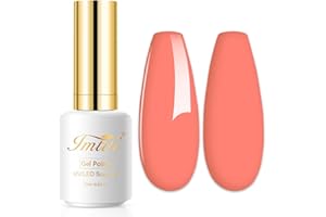 Imtiti Coral Gel Nail Polish, 1 Pcs 0.5 Fl Oz Coral Peach Orange Gel Polish Soak Off LED U V Nail Gel Polish DIY Nail Art Starter Manicure Salon Gel Nail Kit for Women Girls