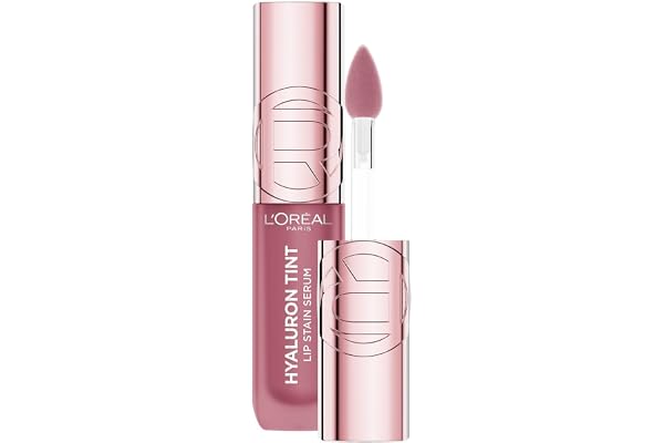 L'Oréal Paris Hyaluron Tint Lip Stain Serum, Hydrating Liptstick, Glossy Finish to Blurred Lip Tint, Multi-Use Lip & Cheek, U