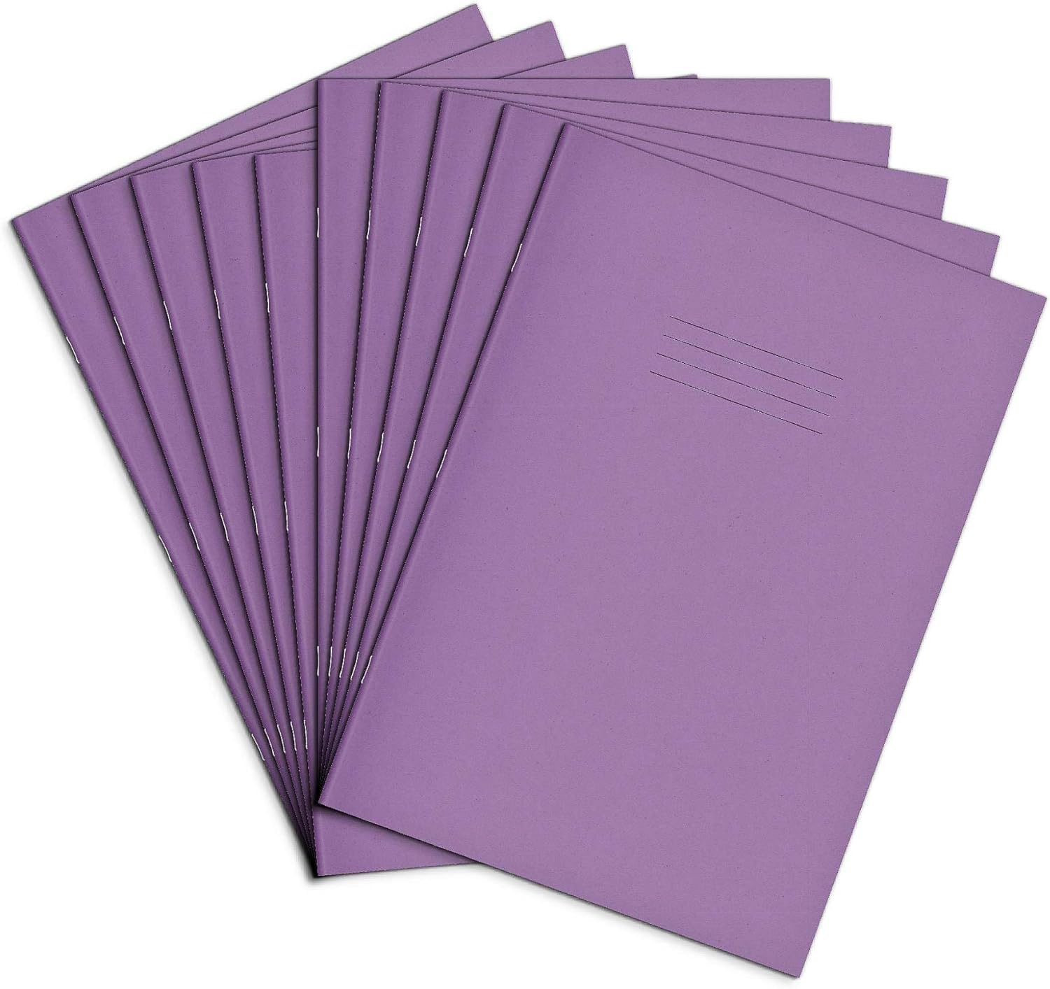Rhino A4 Exercise Books, 64-Page / 10mm Squared Paper Notebook, 10-Pack, Office & School Stationery Supplies, Purple