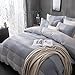 Merryfeel Cotton Duvet Cover Set,100% Cotton Yarn Dyed Striped Duvet Cover with 2 Pillowshams,3 Pieces Bedding Set - Full/Queen Grey