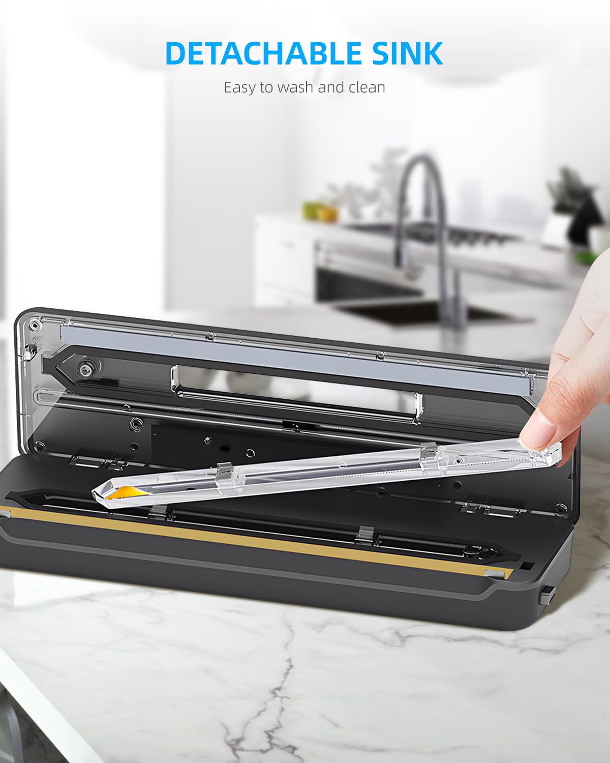 Carehabi Vakuumierer, Stark Vakuumiergerät mit 6 Modi, Vacumm Sealer mit Abnehmbarer Tropfschale, Schneidemesser und zwei Heizdrähten 6