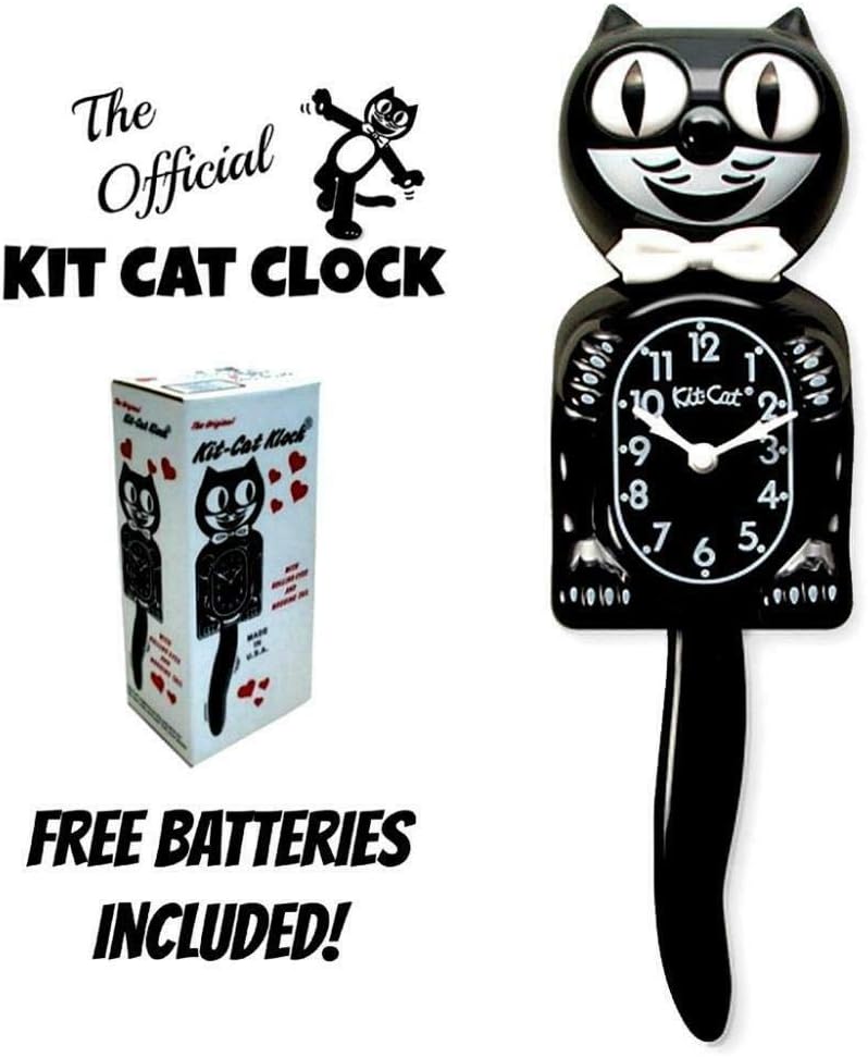 Classic Black Kit Cat Clock 13" Novelty Official Made in USA
