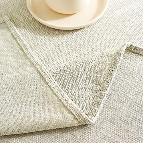 AmHoo Rectangle Heavy Weight Tablecloth Waterproof Cotton Linen Table Covers for Kictchen Dining Indoor and Outdoor Use 60×104Inch Beige