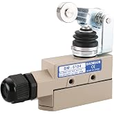 BAOMAIN Limit Switch BM-6104, Roller Lever Actuator, 15A 250VAC/380VAC Heavy Duty Sealed Micro Switch for Air Curtain and Industrial Doors, IP65 Waterproof, Replacement for TZ-6104