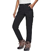 MAGCOMSEN Women's Fleece Lined Winter Hiking Waterproof Insulated Outdoor Snow Ski Softshell Pants for Cold Weather