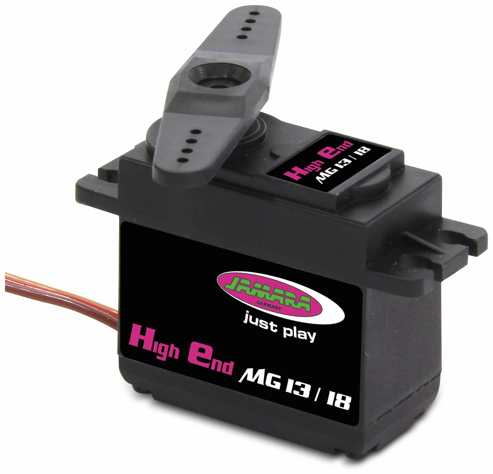 Jamara 033216 - Servo High End 1318 MG - Torque 11, 8 kg/cm (4, 8 V) Transit Time 0, 20 Sec - 13, 1 kg/cm (6, 0 V) Transit Time 0, 18 Sec, Ball Bearing, Metal Gear