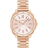 Coach Kitt Women's 3H Quartz Watch – 34 mm Stainless Steel Case – Link Bracelet – Stylish Fashion Accessory, Gift for Her