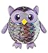 SHIMMEEZ, Large Size Leo Owl, Sequin Plush Stuffed Animal, 3.5