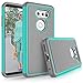 Tekcoo Case for LG V35 ThinQ LG V30S / LG V30 / LG V30 Plus, Cute [Tmajor] Shock Absorbing [Turquoise] Combo Rubber Silicone & Plastic Scratch Resistant Bumper Sturdy Grip Hard Cover Cases