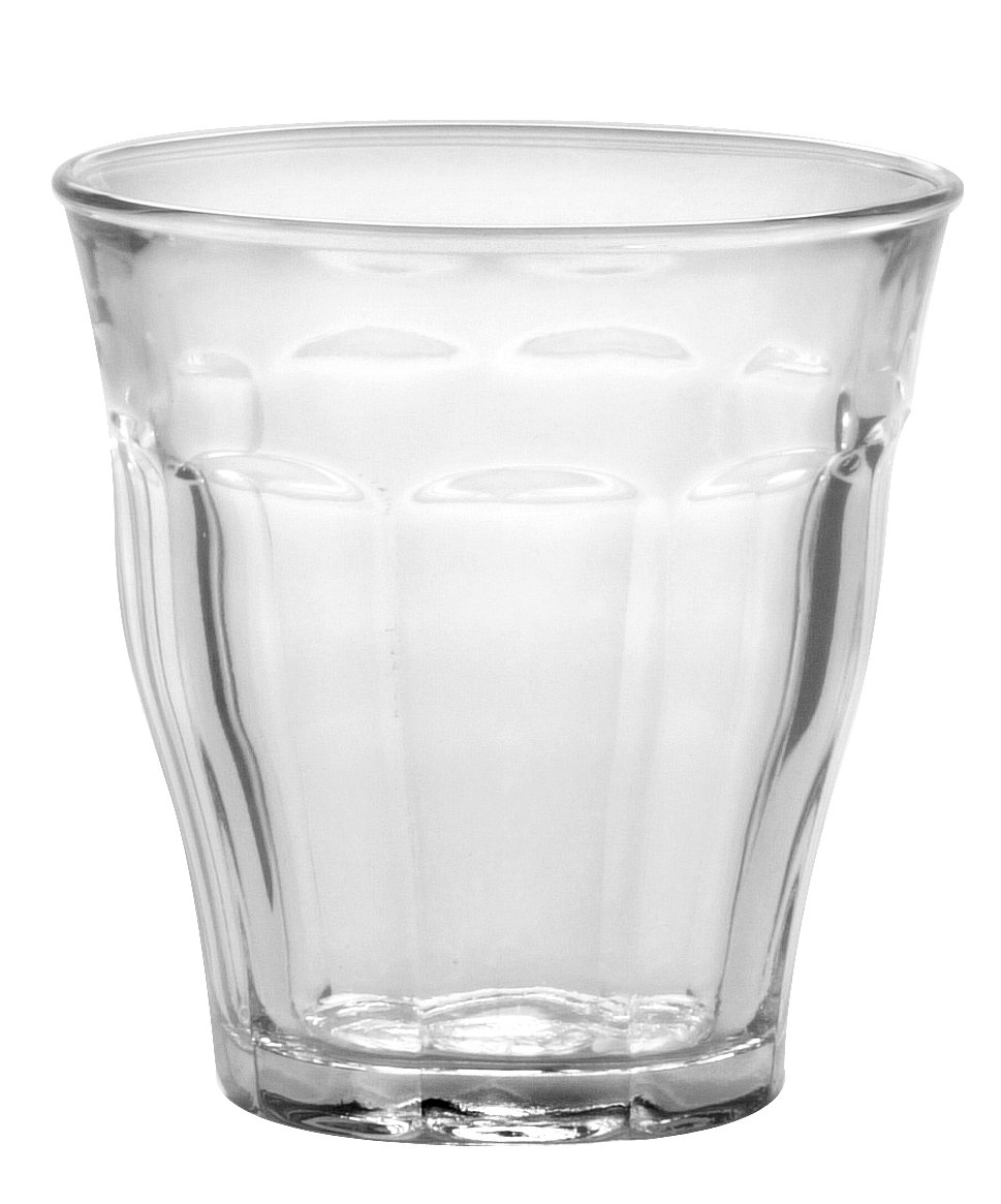 Duralex 1025AB06/6 Picardie Water Glass without Filling Mark, 160ml, Pack of 6