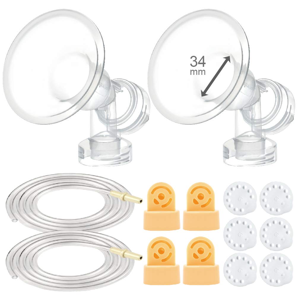 Maymom Breast Pump Kit for Medela Pump in style, 34 mm Breastshields (XX-Large)