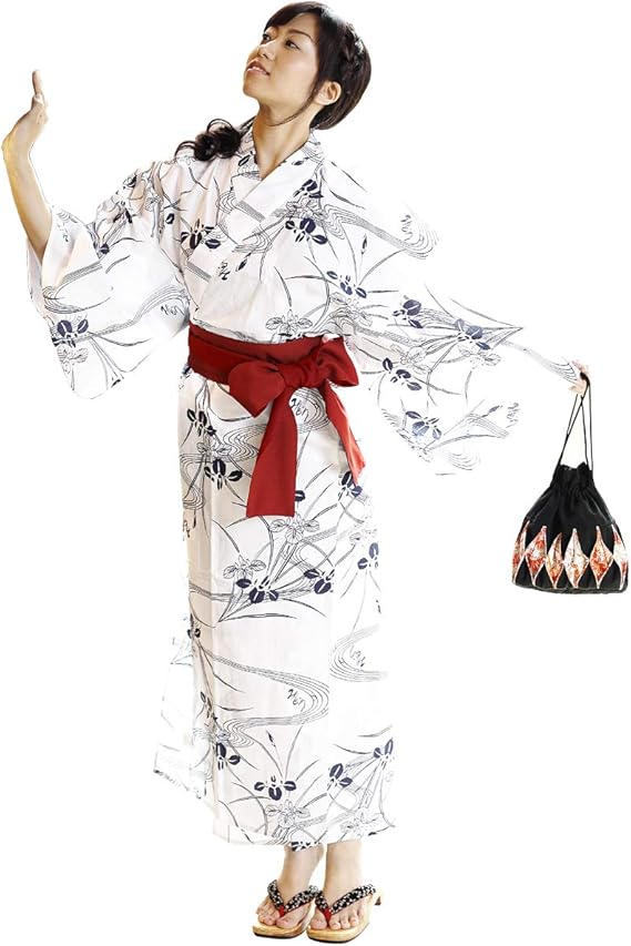 Amazon 浴衣 日本製 旅館浴衣 女性 婦人 レディース 帯付 浴衣セット 部屋着 ルームウェア 白菖蒲 浴衣 通販