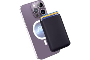 MAZYOYO Magnetic Phone Wallet, Mag Safe Wallet with Minimalist Pocket Cards Sleeve, Slim RFID Blocking Mag Safe Card Holder for Back of iPhone 15/14/13/12, Black
