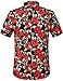 SSLR Men's Floral Casual Button Down Short Sleeve Hawaiian Shirt (Large, Black Rose (168-62))