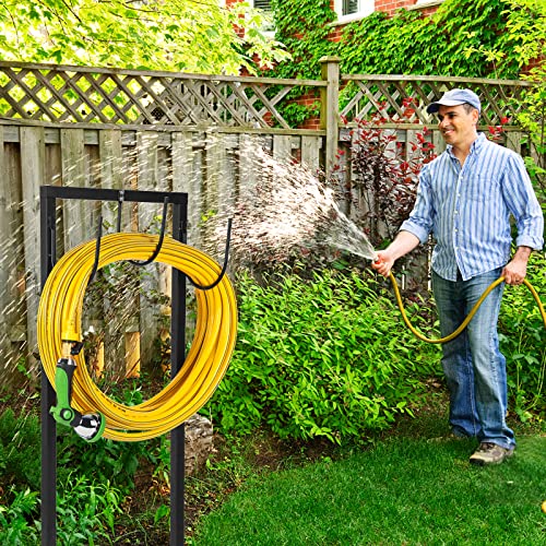 Garden Hose Holder Freestanding Thicker Metal Hose Stand Securely Hold