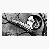 Junji Ito Scary Girl Slug Tongue Aesthetic Slug Girl Sticker Vinyl Waterproof Sticker Decal Car Laptop Wall Window Bumper Sticker 5"
