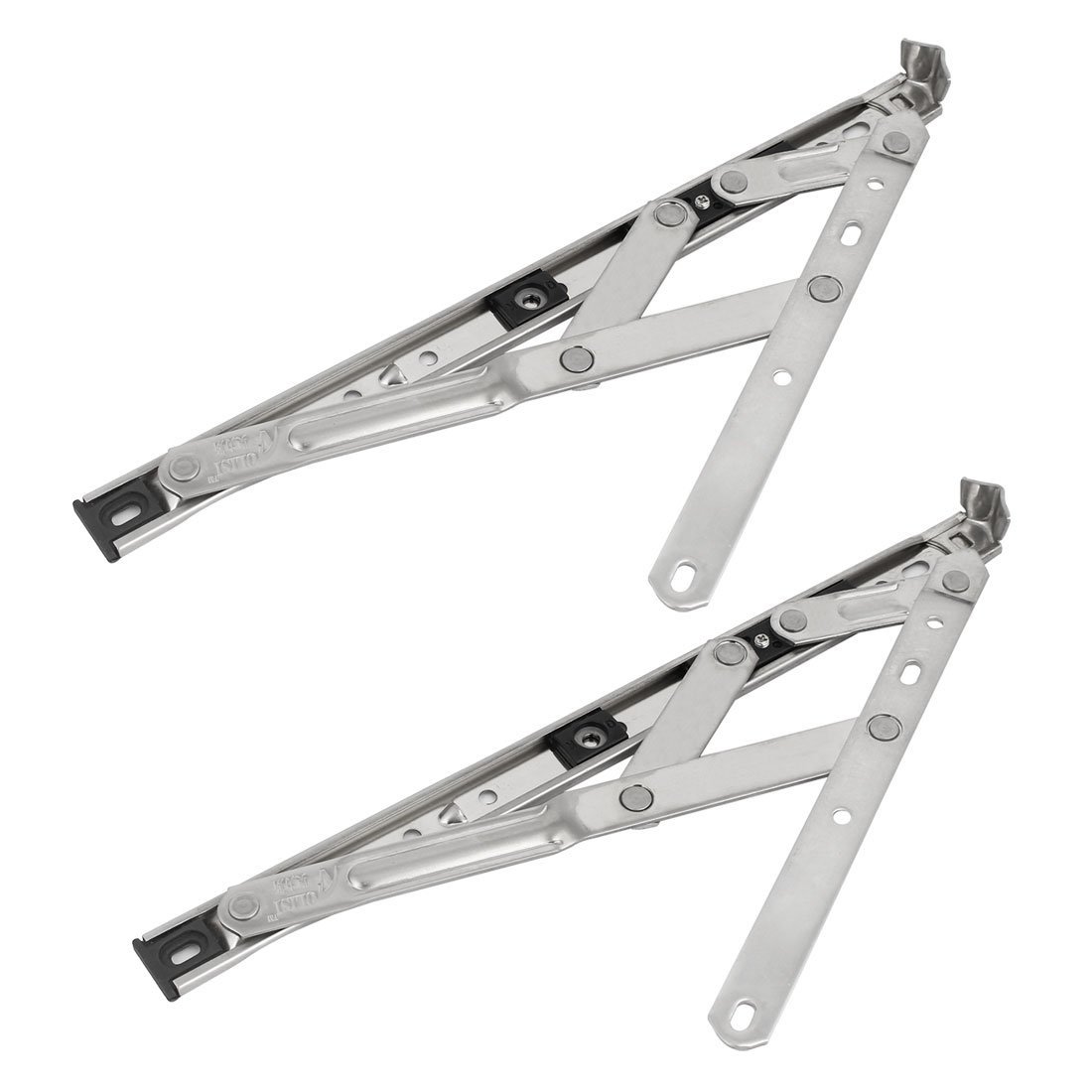 Sourcingmap 202 Stainless Steel 12-inch Window Casement Friction Hinges Stay Silver Tone 2pcs