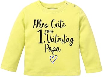 EZYshirt® Alles Gute zum 1. Vatertag | Vatertagsgeschenk T-Shirt Baby Langarm Bio Baumwolle