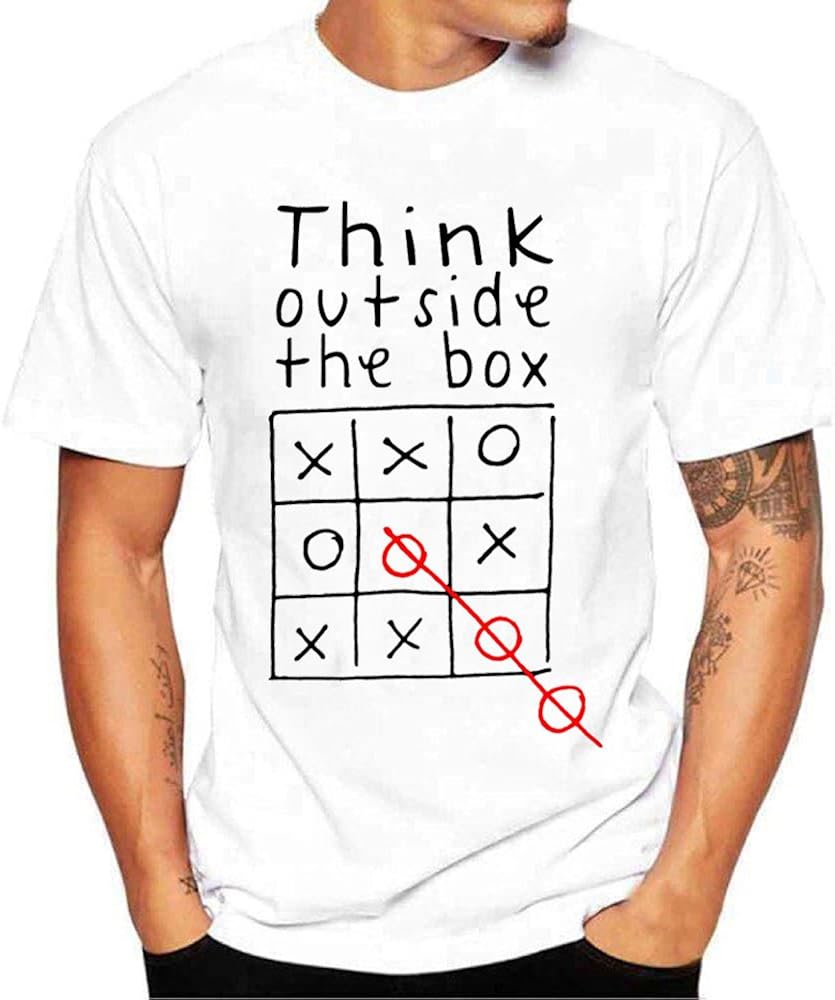 LEKODE Men Blouse Printed Fashion Casual Tops Crewneck T-Shirt