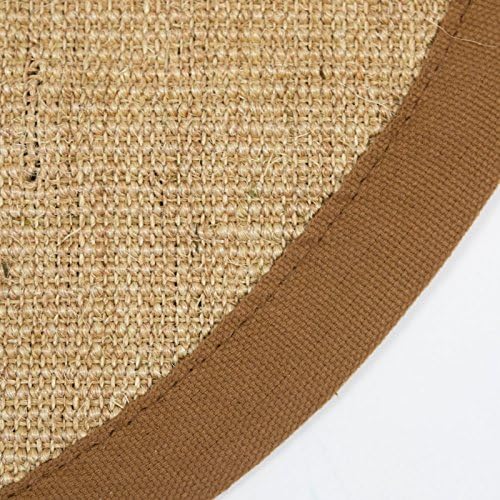 Ghorbani 11-11 Sisal Rug with Border Natural Fibre Sisal Rug Brown 90 cm Round