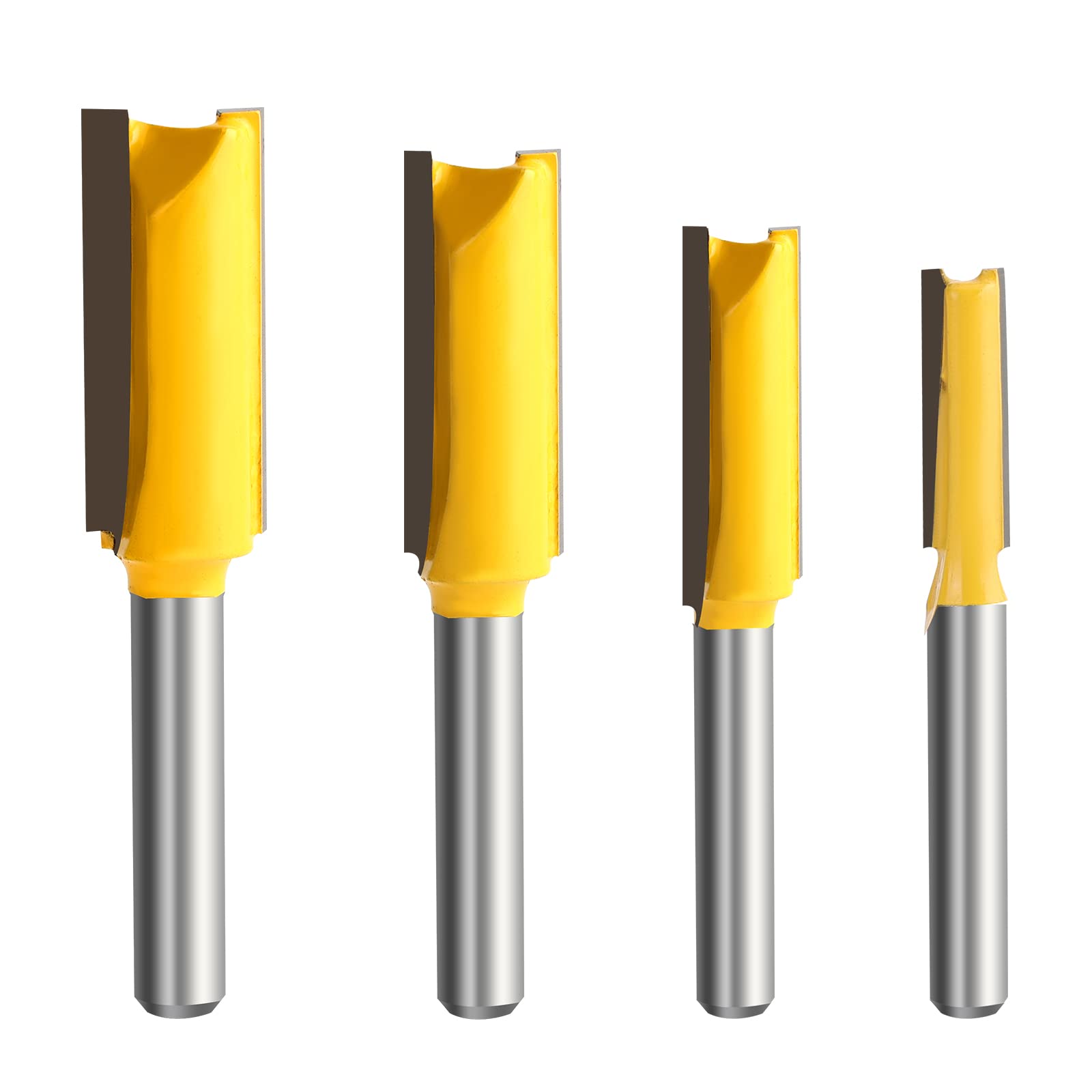 Flush Trim Router Bits 1/4 Inch Shank-6.35mm Shnak Flush Trim bit Pattern Flush Trim Router Bit Set Router Flush Trim bits Cutting Height in 25/64” 3/4” 1” 1-1/2” 1/4 (Double Flute Straight) — image 1