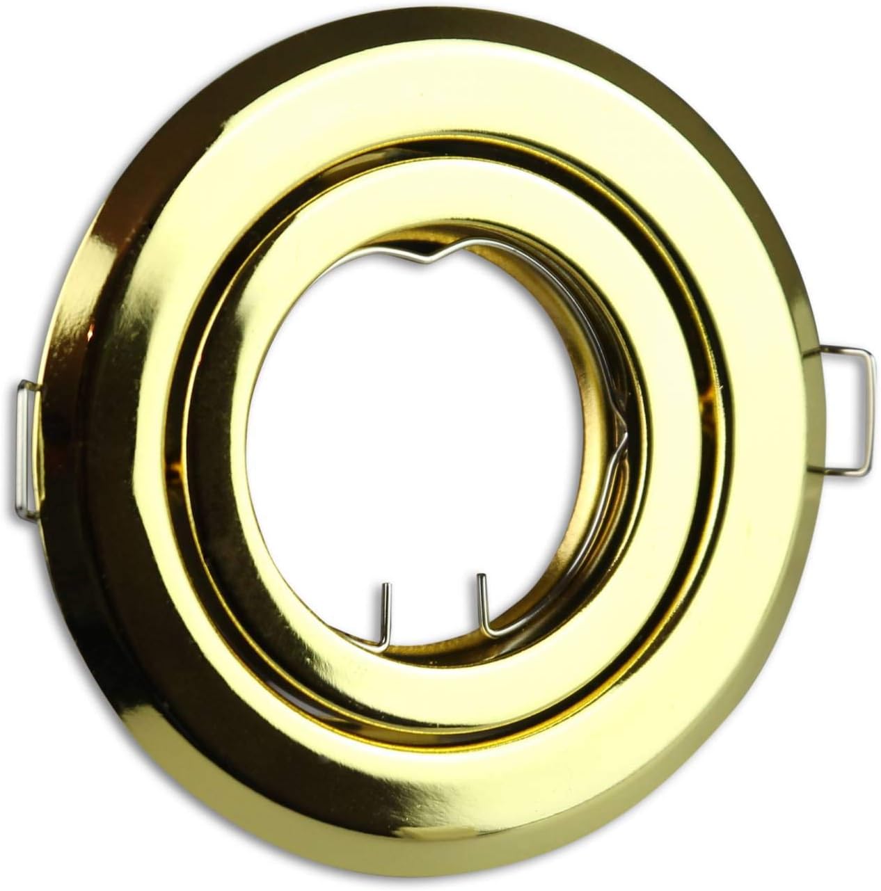 6X recessed Spotlight Frame Set Gold Round Swivel Super Flat mounting