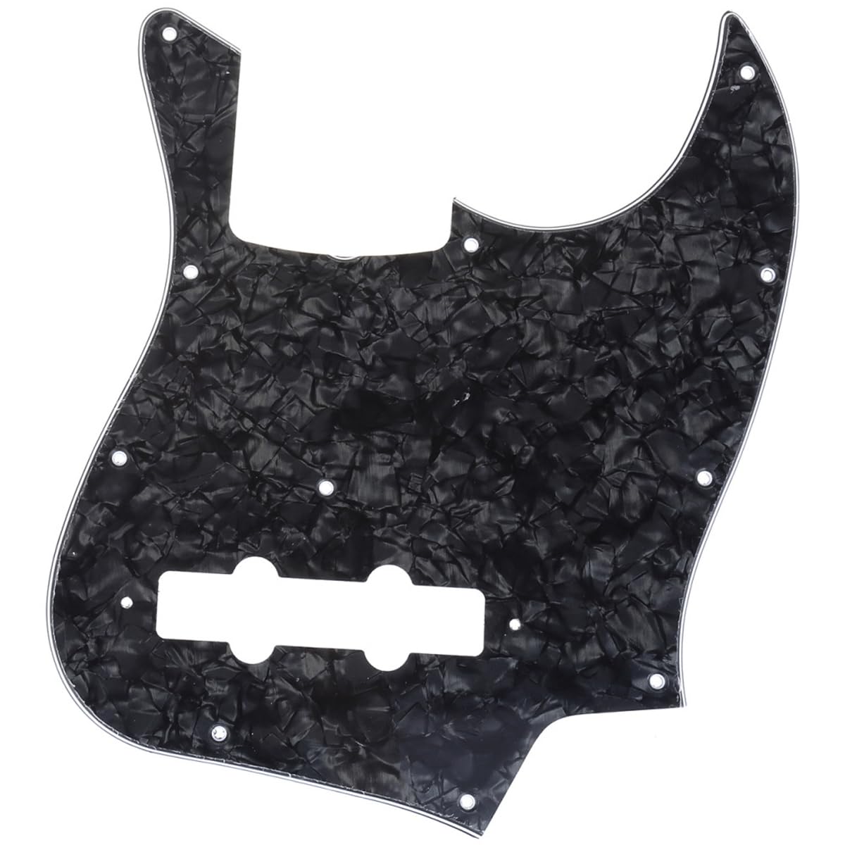 Musiclily Pro 11-Hole J Bass Pickguard for JPN Fender Japan 4-String Jazz Bass, 4Ply Black Pearl