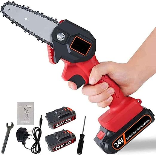 Mini Tronconneuse Portative Sans Fil Avec Chargeur Et 2 Piles Tronconneuse Electrique Sans Fil Rechargeable De