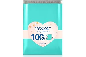 GSSUSA 100PCS Large Poly Mailers 19X24, Strong Adhesive Shipping Bags for Small Business, Waterproof Mailer Bags and Tear Resistant Shipping Envelopes for Clothing Poly Bags for Shipping in Teal