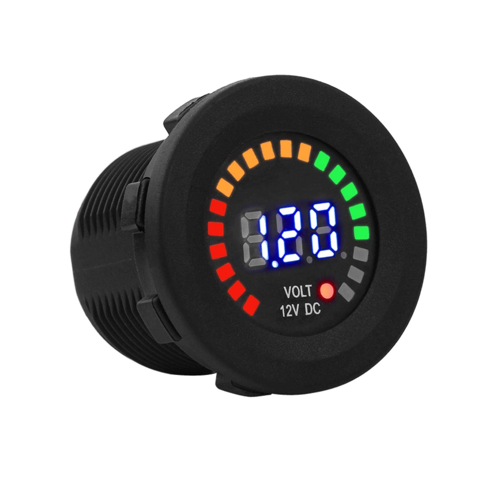 12V LED Panel Digital Voltage Meter Display Voltmeter Waterproof Voltage Volt Meter Gauge Battery Tester for Marine Car Motorcycle Truck Boat RV