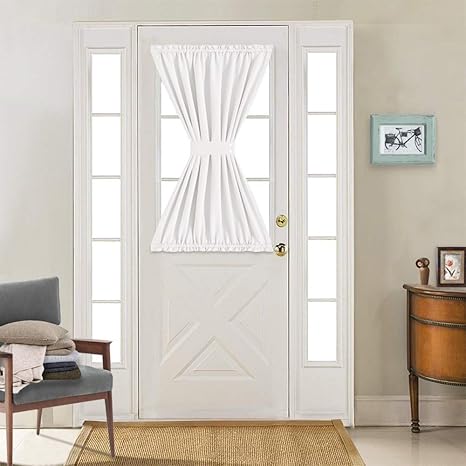 Buy Vangao White French Door Curtains Blackout Patio Door Door