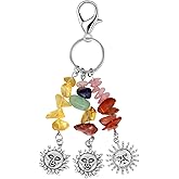 PLwelth Sun Keychain Aesthetic Y2K Keychain for Women Men Bag Charms for Handbags Backpacks Purse Keys Decor Colorful Beaded Charm Keyring Boho Hippie Jewelry Accessories Gifts Birthday Christmas