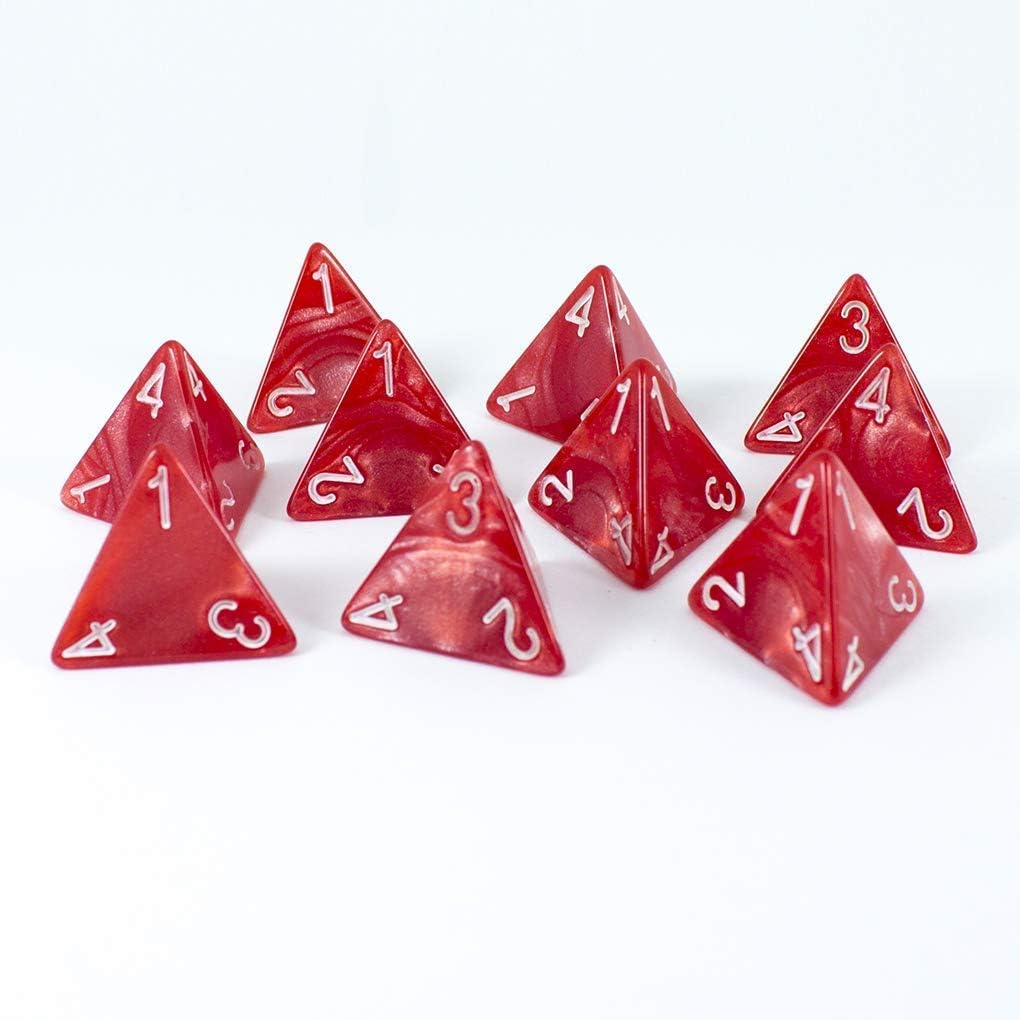 Paladin Roleplaying Red D4 Dice - 10D4 'Healing Potion' Set, Large - Image 3