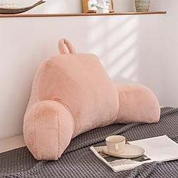 Holawakaka Large Faux Fur Bed Rest Pillow with