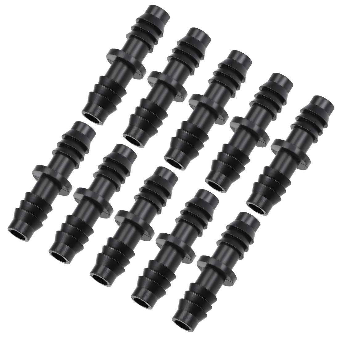 sourcing map Barb Drip Pipe Connector 8mm Inner Diameter Hose Fitting Straight for Garden Agricultural Irrigation System, Plastic 10pcs