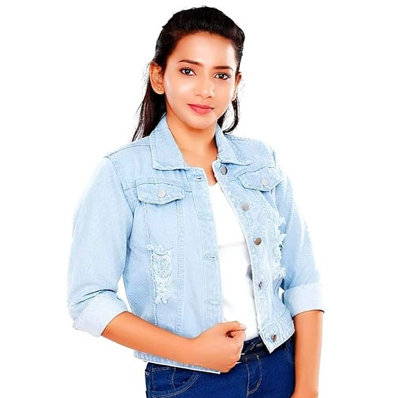 denim jacket without collar womens