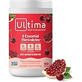 Ultima Replenisher Daily Electrolyte Powder Drink Mix – Sugar Free – Cherry Pomegranate, 90 Servings – Hydration Powder with 6 Electrolytes & Minerals – Keto Friendly, Vegan, Non-GMO