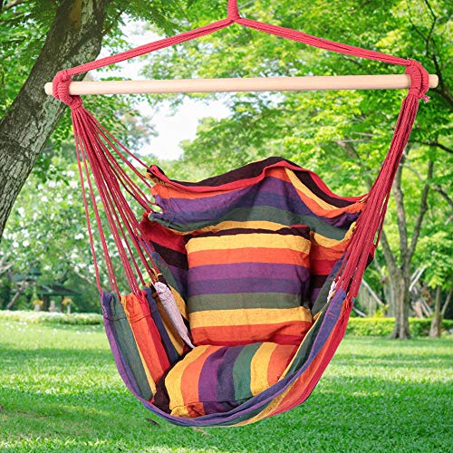 TANKE Canvas Outdoor Hängesessel Sitzkissen Hollywoodschaukel mit Kissen für Camping Garten – Bild 6