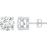 Brilliant Cut Moissanite Stud Earrings in Silver, D-VS1 Quality (0.5–4 Carat Options) – Perfect for Gifting