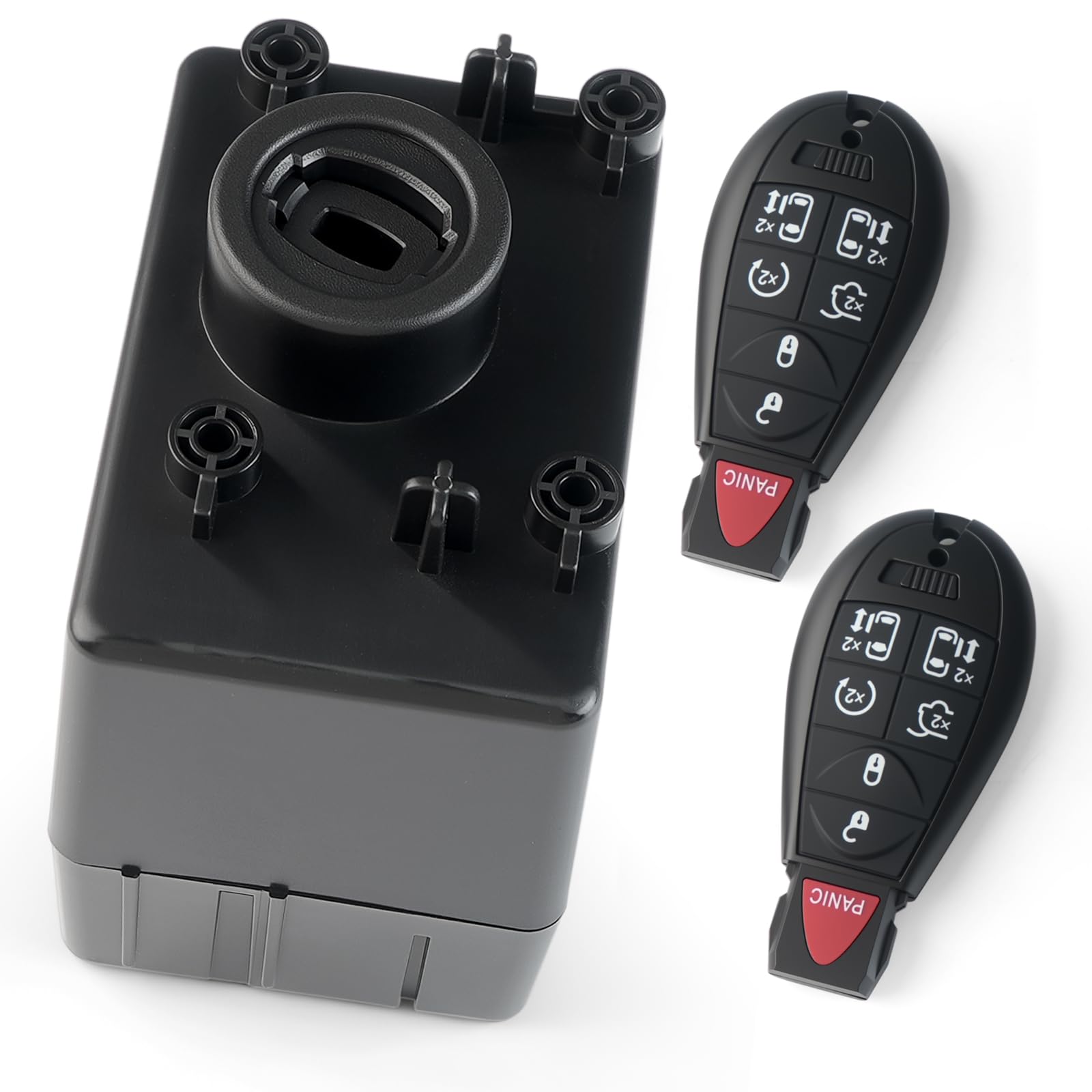 Photo 1 of 68210151AB Ignition Switch Module 2 Keys Fit for Dodge Ram 1500 2500 3500 Challenger Charger for Jeep Grand Cherokee Commander for Chrysler 300 2008-2011 Replaces 5026298AD 68064790AD(Needs Program)